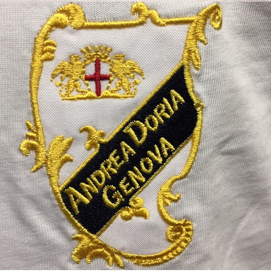 scudetto andrea doria| logo andrea doria vintage| polo celebrativa | maglia celebrativa |