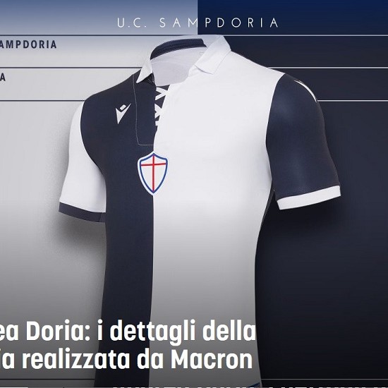 Andrea Doria: i dettagli della maglia realizzata da Macron